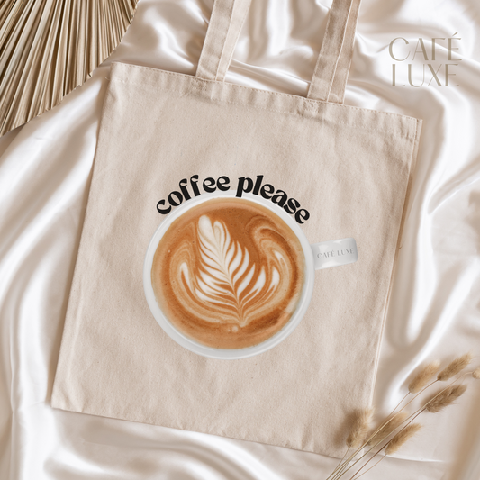 Coffee Please Canvas Tote Bag