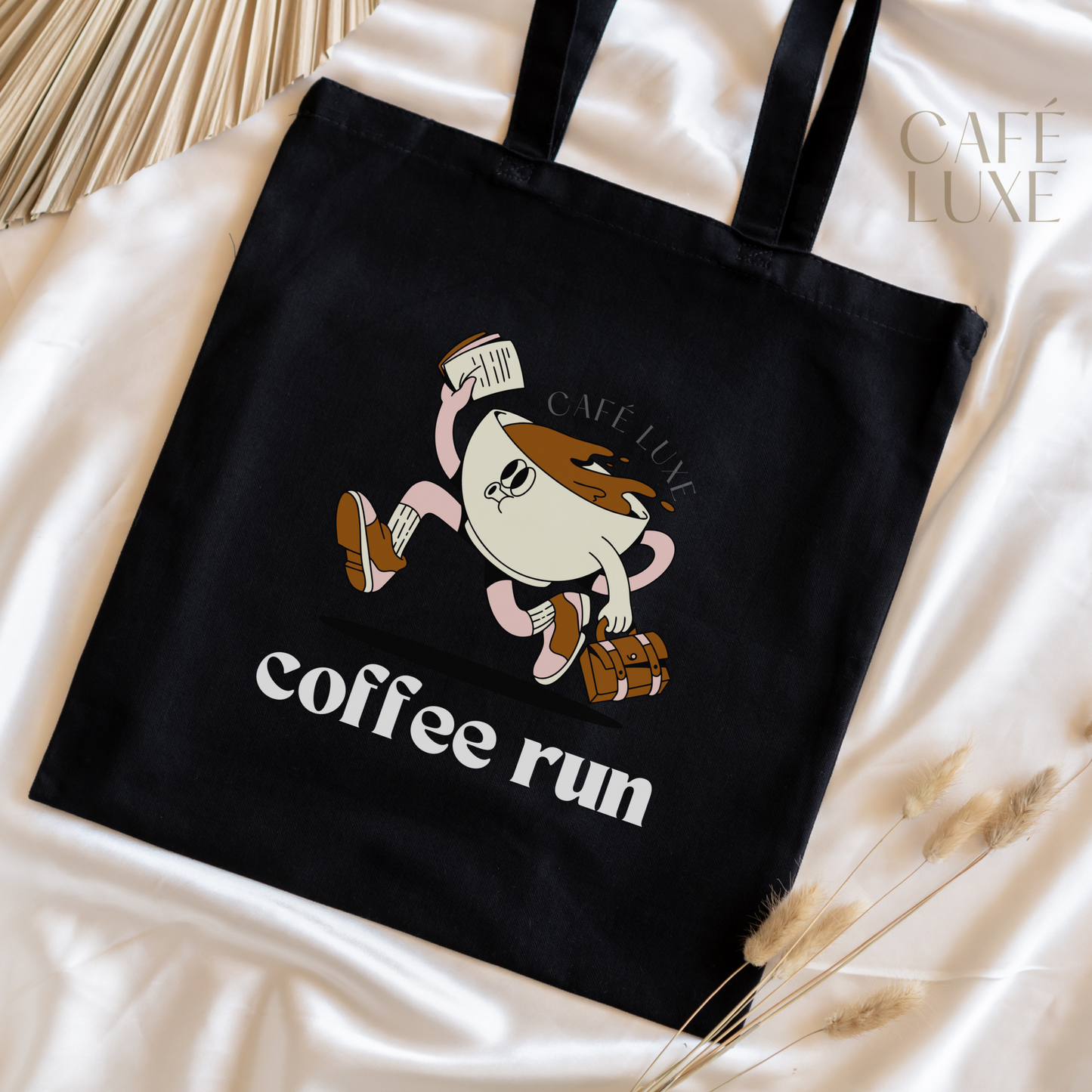 Coffee Run Canvas Tote Bag