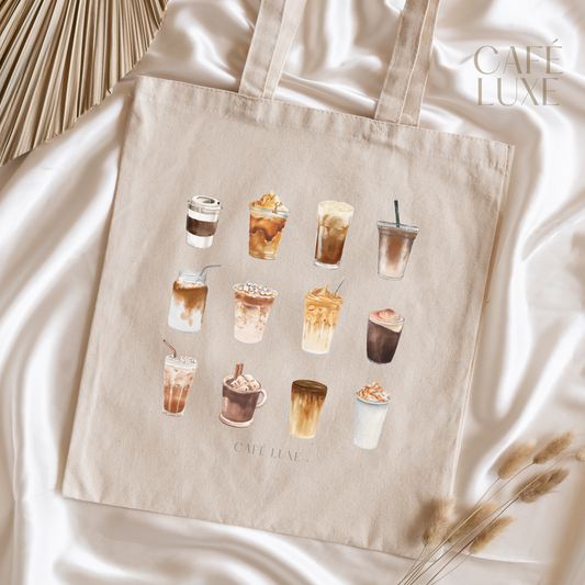 Coffee Favorites Canvas Tote Bag
