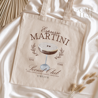Espresso Martini Social Club Canvas Tote Bag