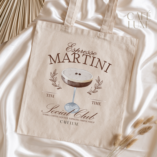 Espresso Martini Social Club Canvas Tote Bag
